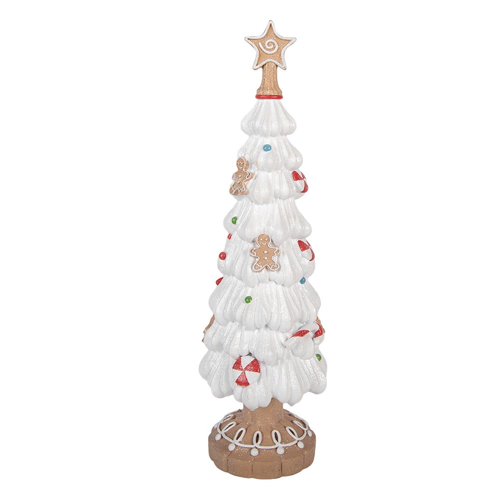 Kerstdecoratie Beeld Kerstboom Ø 12x38 cm Wit Kunststof