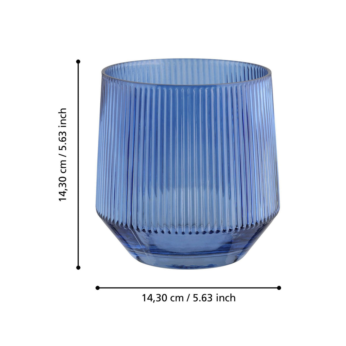 Windlicht Bezamby Blauw 14x14cm