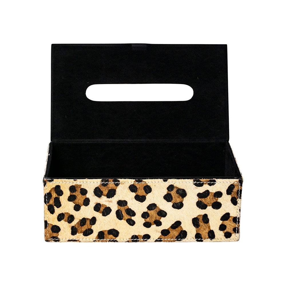 *tissuebox koehuid luipaard 25x14x9cm*