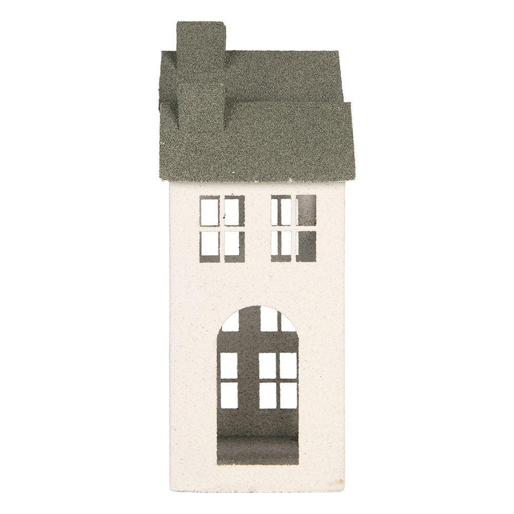Decoratie Beeld Huis 25x15x47 cm Wit Metaal