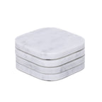 Onderzetter marmer - organisch - wit set van 4 stuks - 10x10x1cm