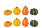 J-Line decoratie Pompoen - keramiek - mix - set van 8