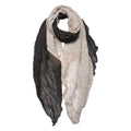 Sjaal Dames Effen 90x180 cm Zwart Wit Synthetisch Shawl Dames