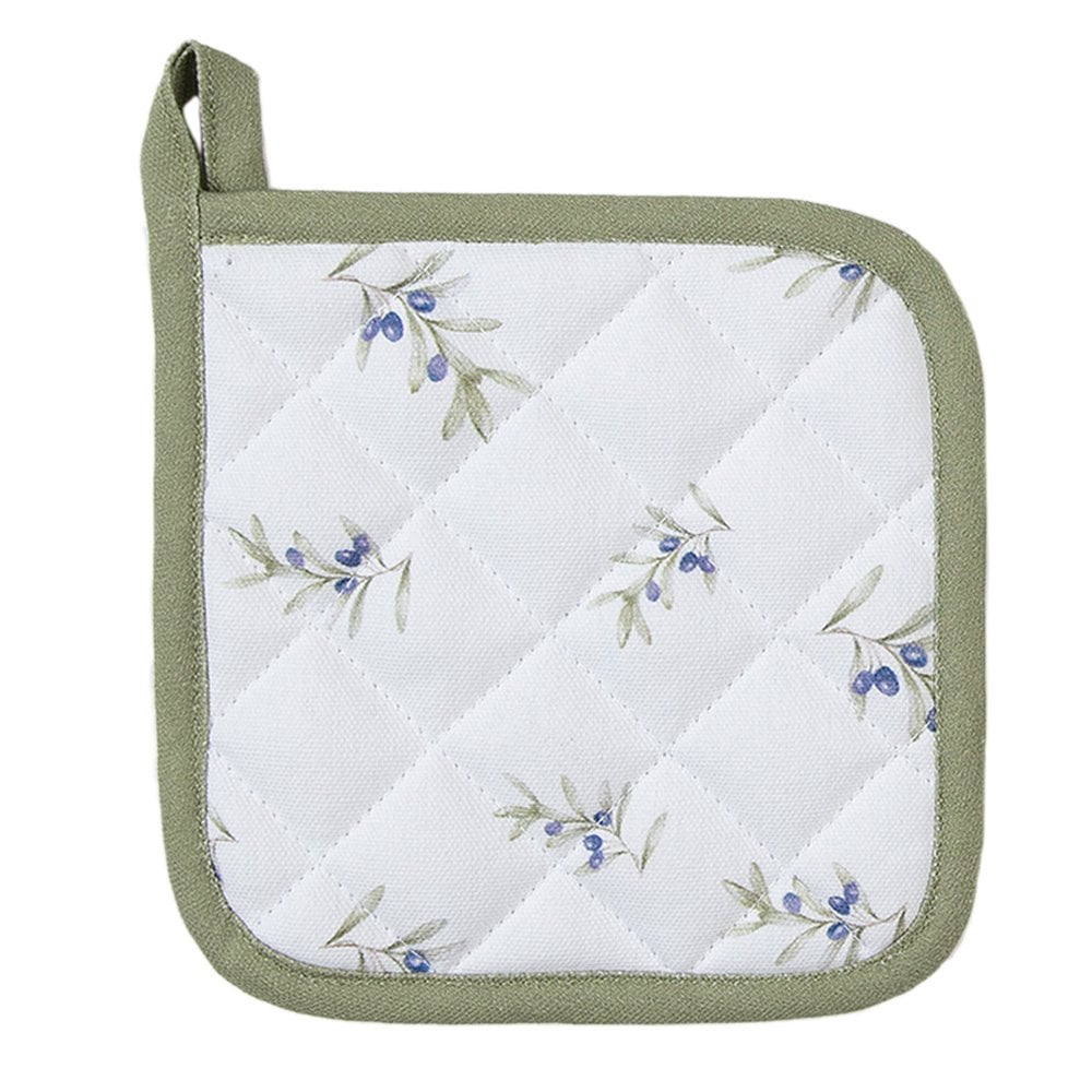 Kind Pannenlap 16x16 cm Wit Katoen Olijven