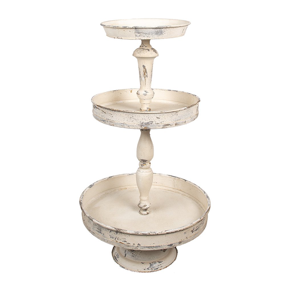 Etagère 3 laags Ø 42x75 cm Beige Metaal