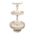Etagère 3 laags Ø 42x75 cm Beige Metaal