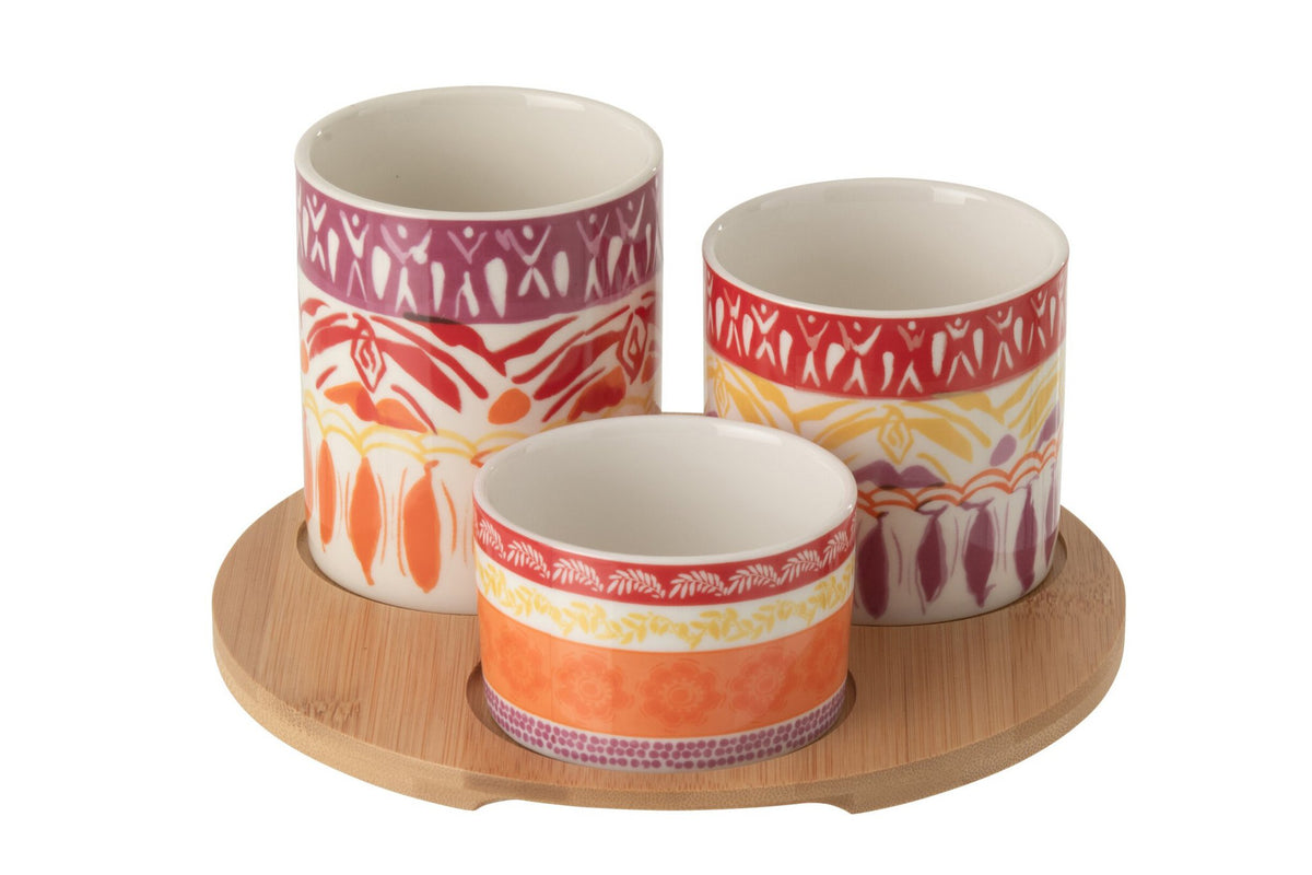 J-Line aperoschaal - keramiek - paars/rood - S