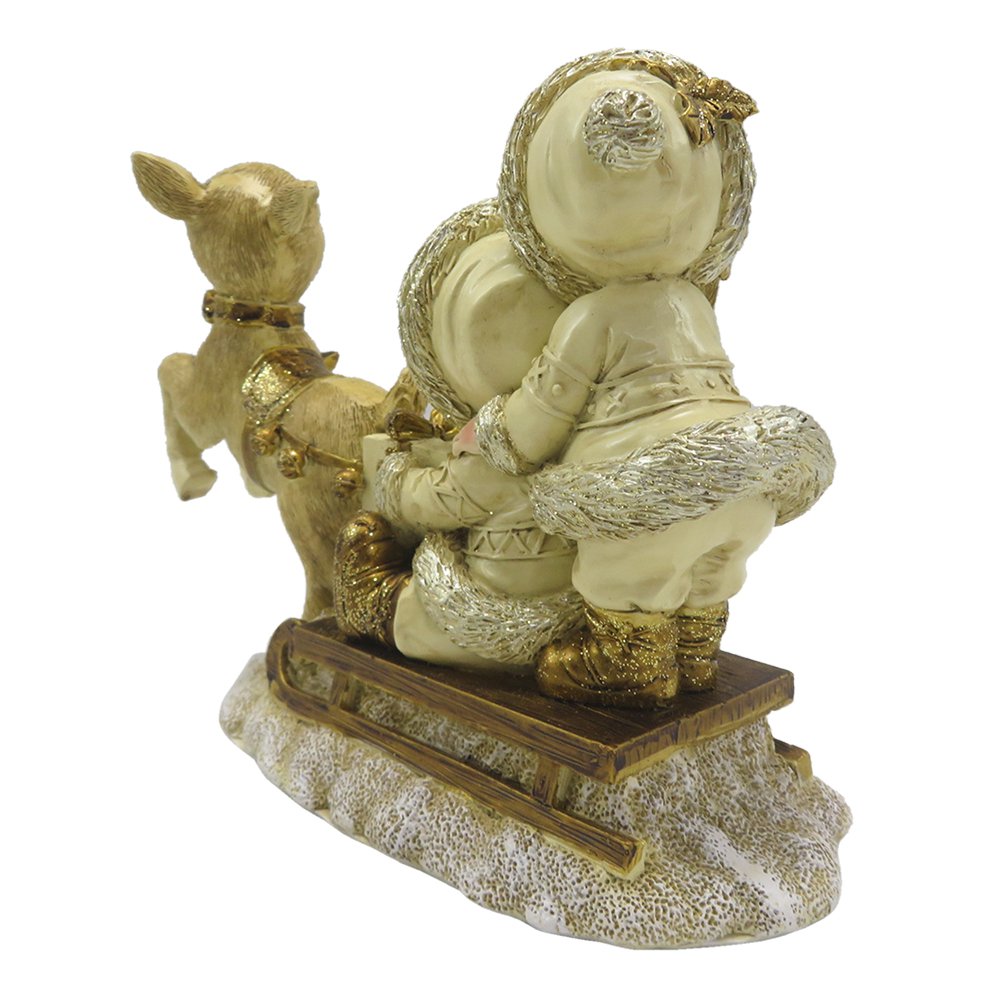 Beeld Kinderen 12 cm Goudkleurig Polyresin Kerstdecoratie