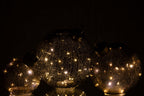 J-Line kerstbal - glas - zwart - L - LED lichtjes