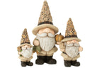 J-Line figuur Kabouter - hout - polyresin - naturel - L