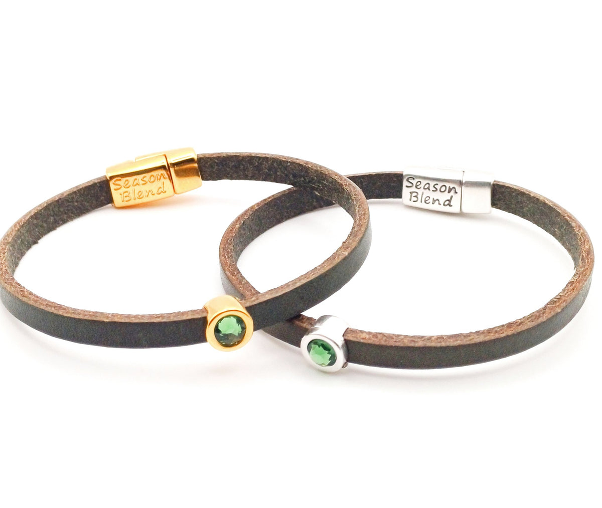 Shorty leren armband groen