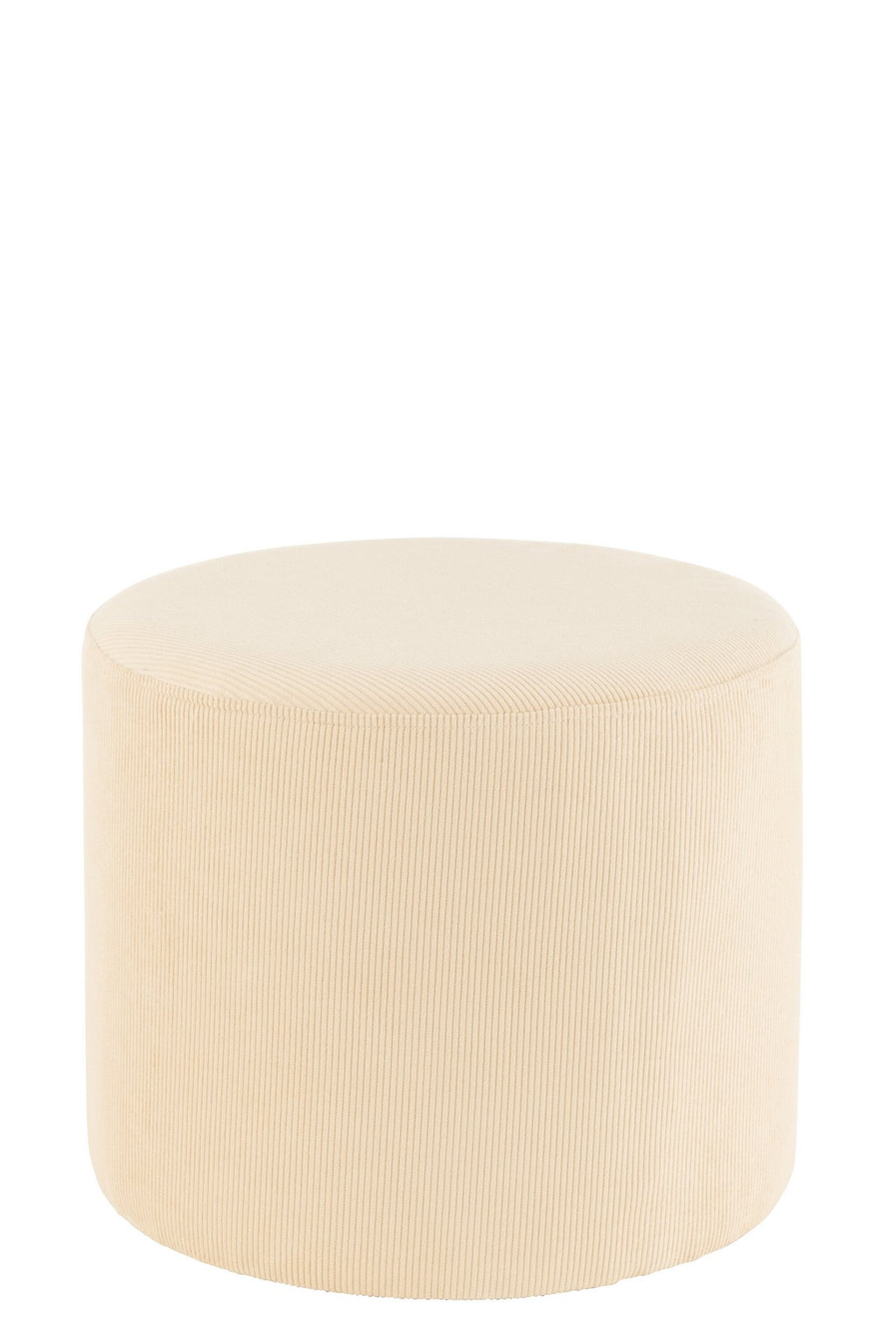 J-Line poef - ribfluweel/textiel - creme