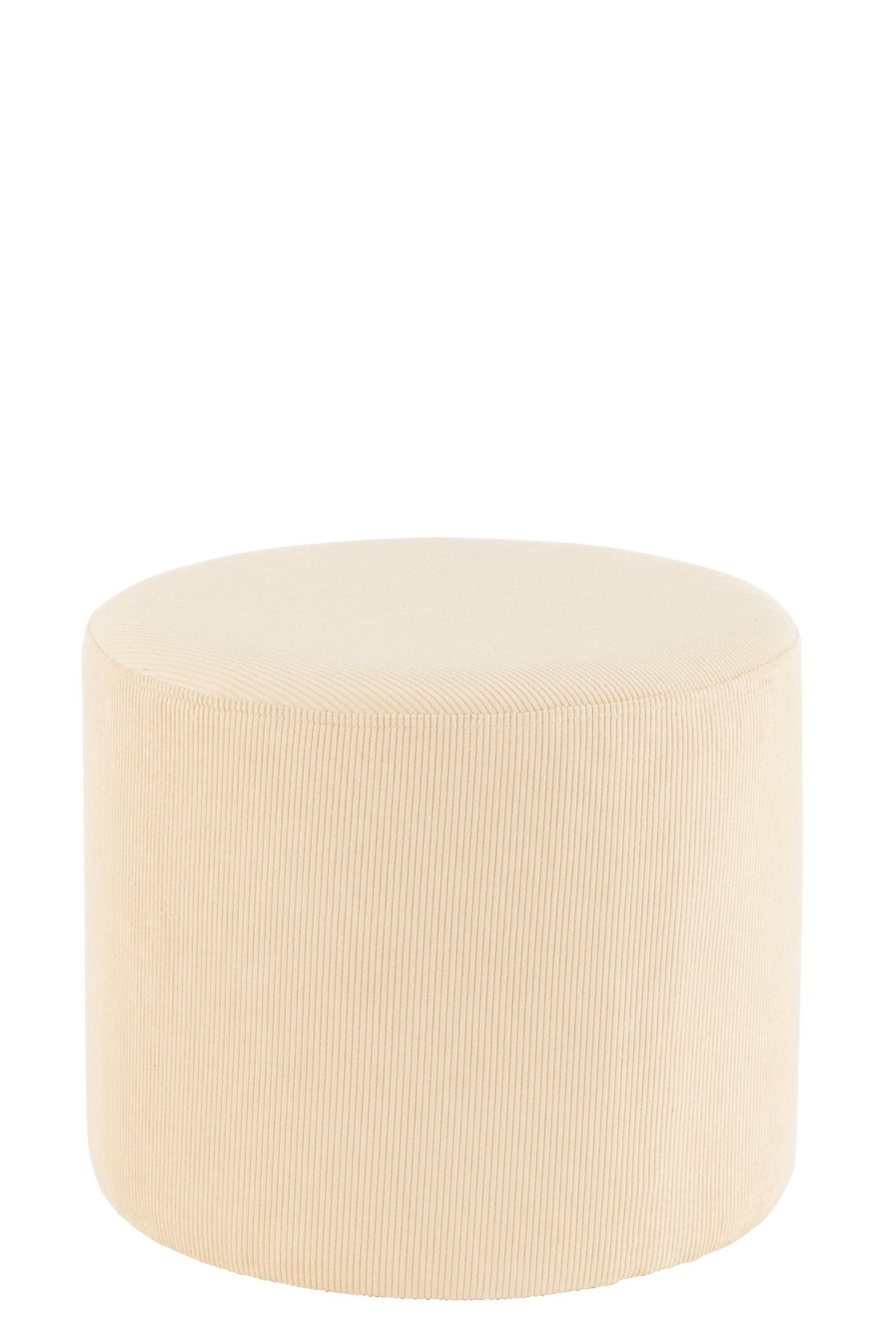 J-Line poef - ribfluweel/textiel - creme