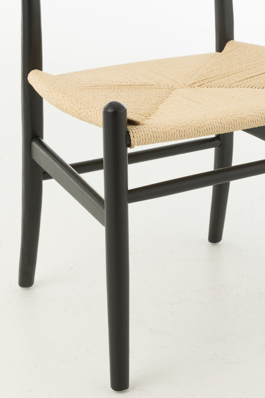 J-Line Stoel Toon Beukenhout/Touw Zwart