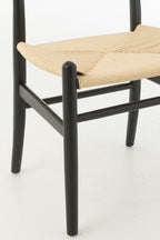 J-Line Stoel Toon Beukenhout/Touw Zwart