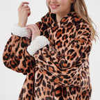 Textino Cheetah - Hoodie 70x110 cm - Dames - Tabaksbruin - Bruin