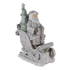 Beeld Kerstman 10x6x13 cm Grijs Kunststof Kerstdecoratie