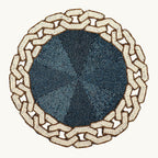 Placemat – geketende glazen kralen, hittebestendig – 30 cm rond