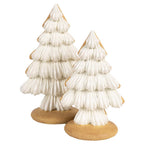 Kerstdecoratie Kerstbomen 13x10x21 cm Beige Polyresin