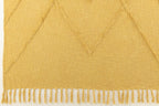 J-Line Plaid floches - katoen - mosterd - 190 x 56 cm