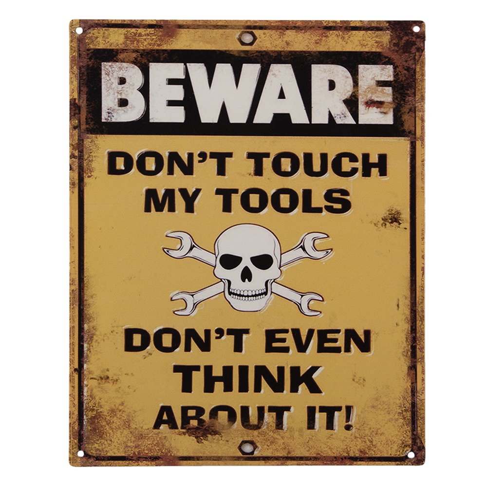 Tekstbord 20x25 cm Geel IJzer Wandbord