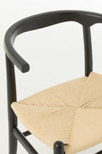 J-Line Stoel Toon Beukenhout/Touw Zwart