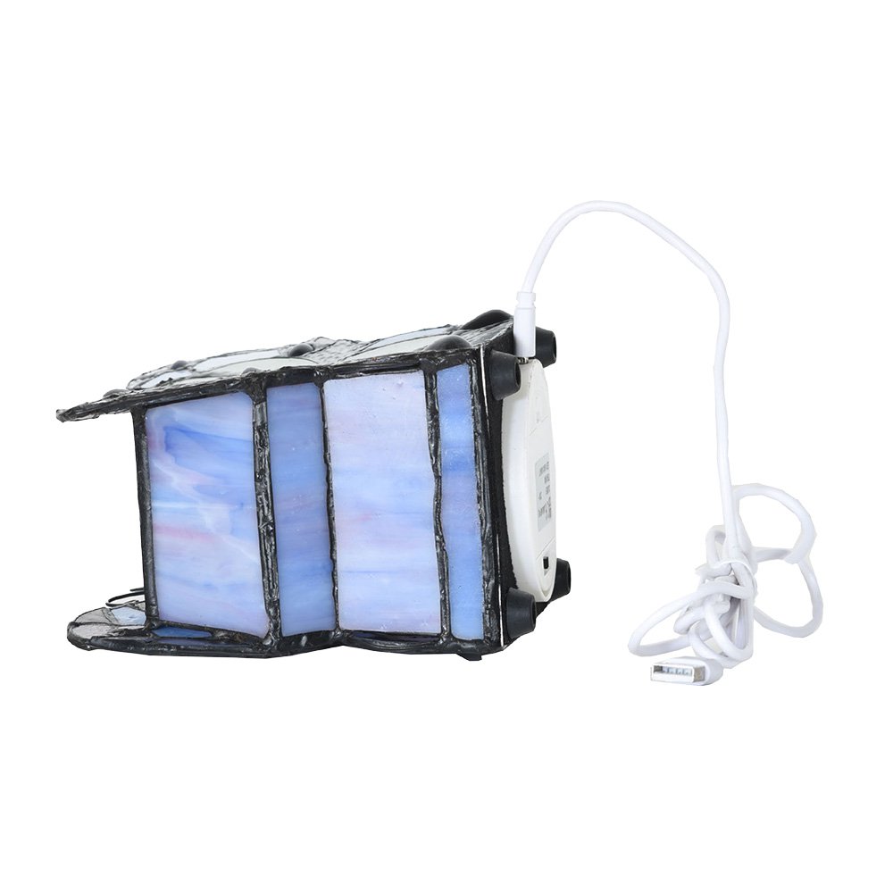 Tiffany Tafellamp Vlinder 15x8x13 cm LED Blauw Glas Tiffany Lampen