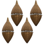 Kerstbal Set van 4 7x14 cm Bruin Glas Kerstboomversiering