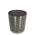 Theelichthouder zilver croco small 8cm*