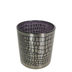 Theelichthouder zilver croco small 8cm*