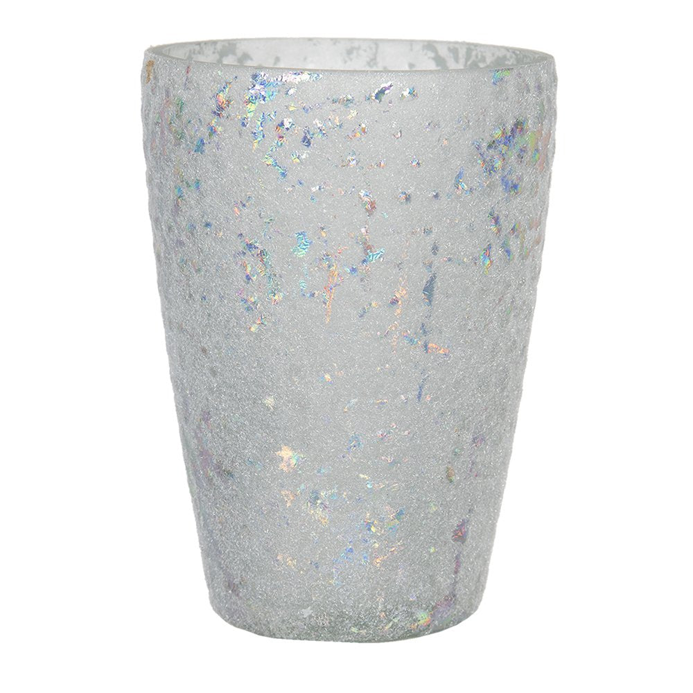 Theelichthouder Ø 9x13 cm Wit Glas Waxinelichthouder