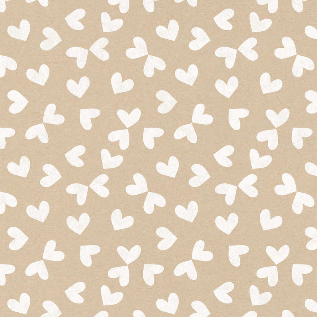 Butterfly kisses - Rollen cadeaupapier - 10 stuks - kraft/wit