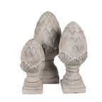 Decoratie Beeld Dennenappel Ø 17x39 cm Grijs Keramisch materiaal