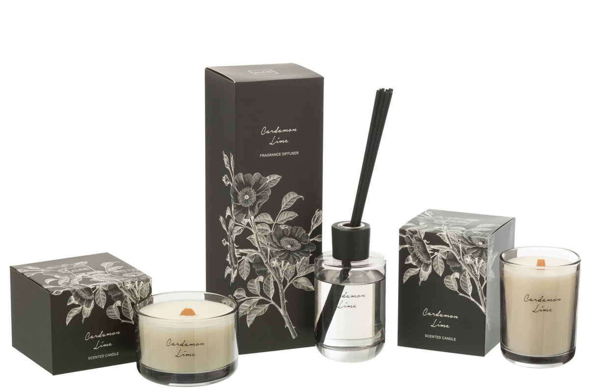 J-Line geurolie Walk in the Woods - Kardemom Limoen - zwart - 180 ml