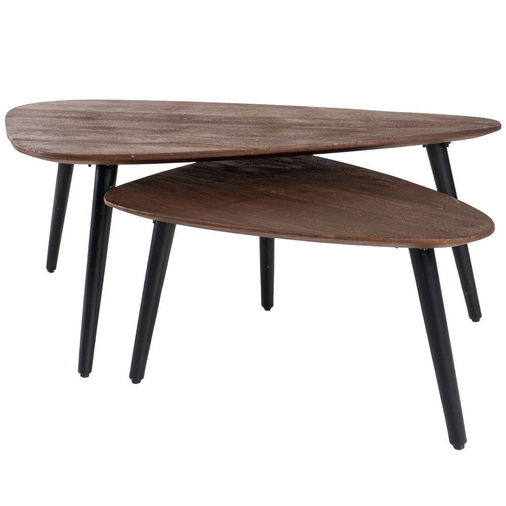 Salontafel Jamal - Espresso Mangohout - Set van 2