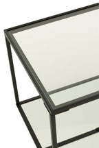 J-Line salontafel - ijzer/glas - zwart - S