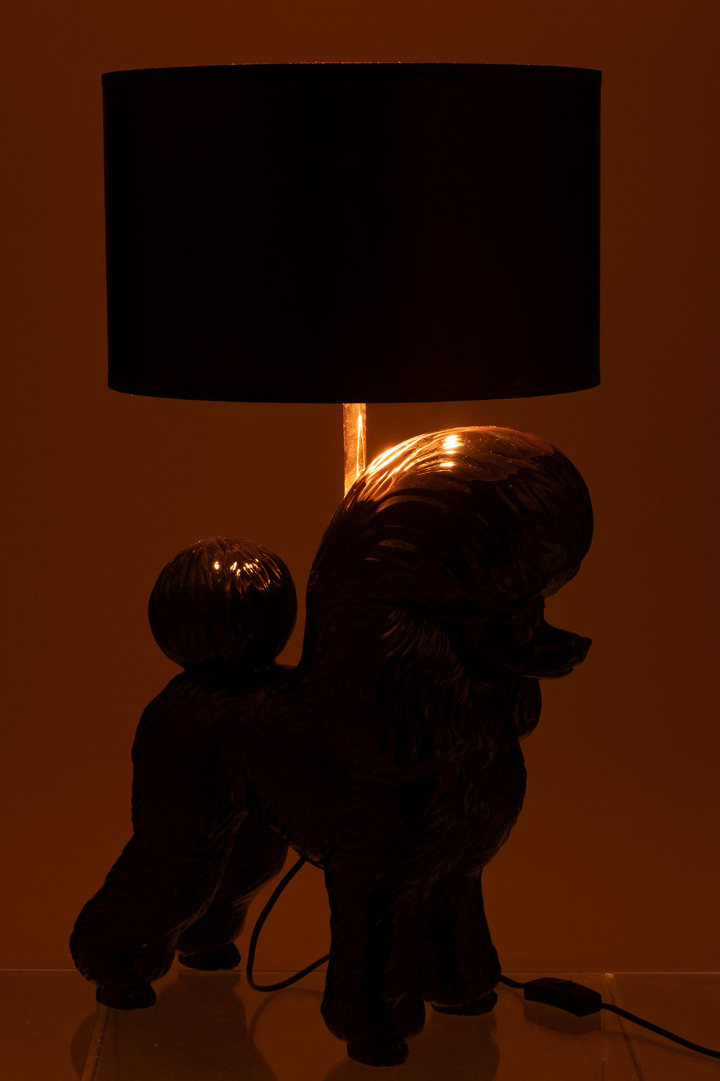 J-Line lamp Hond Poodle - polyresin - zwart