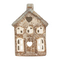 Waxinelichthouder Huis 9x6x13 cm Beige Keramiek