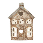 Waxinelichthouder Huis 9x6x13 cm Beige Keramiek
