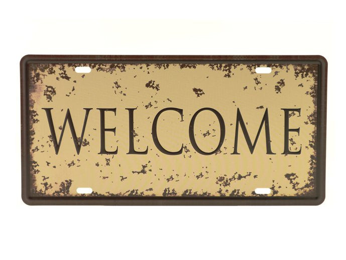 Welkom Retro Wandbord 15x30