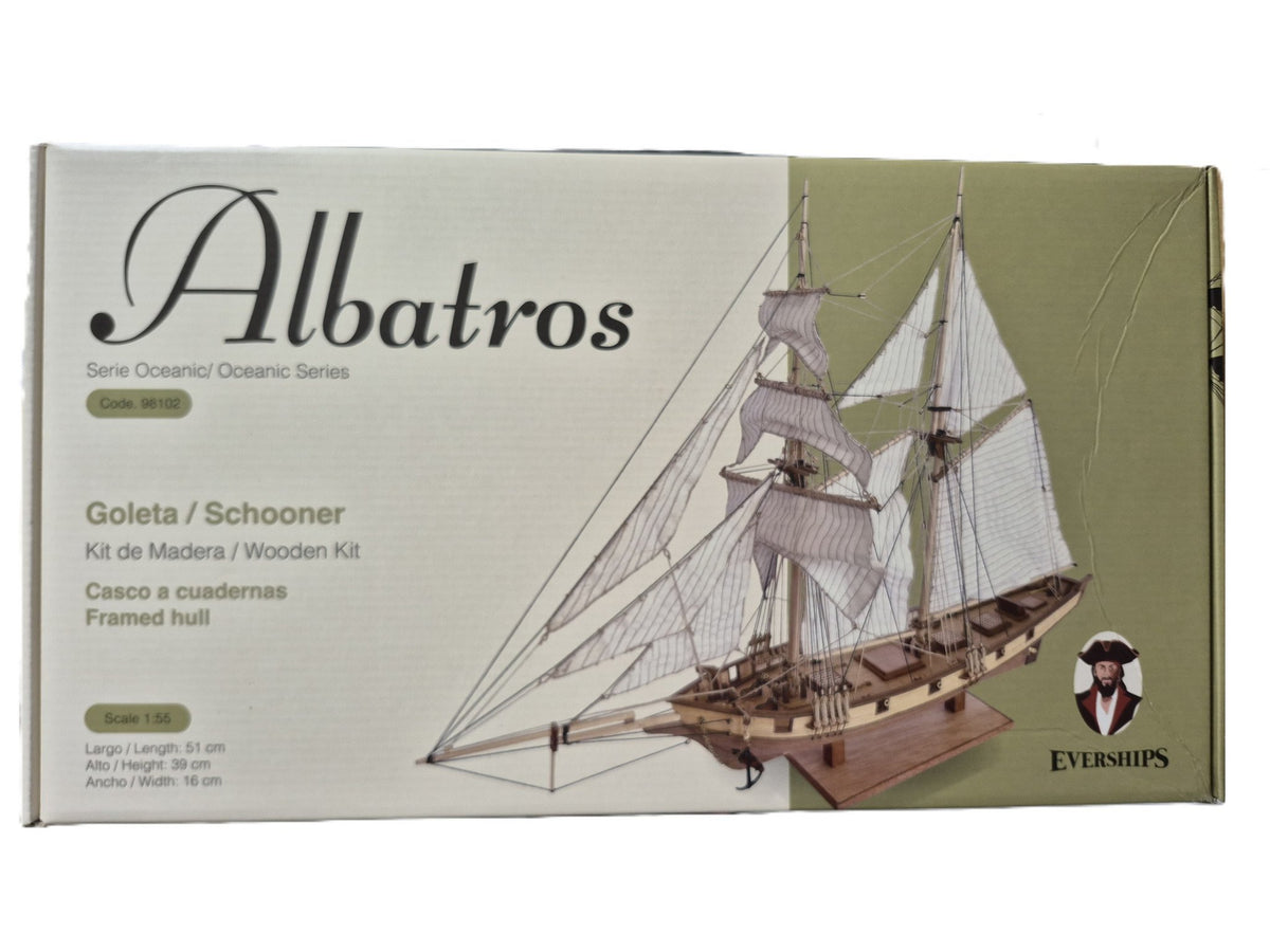 Modelbouw Zeilschip Schip Schoener 'Albatros' van hout