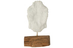 J-Line Decoratie Hoofd Teakhout/Cement Wit/Naturel