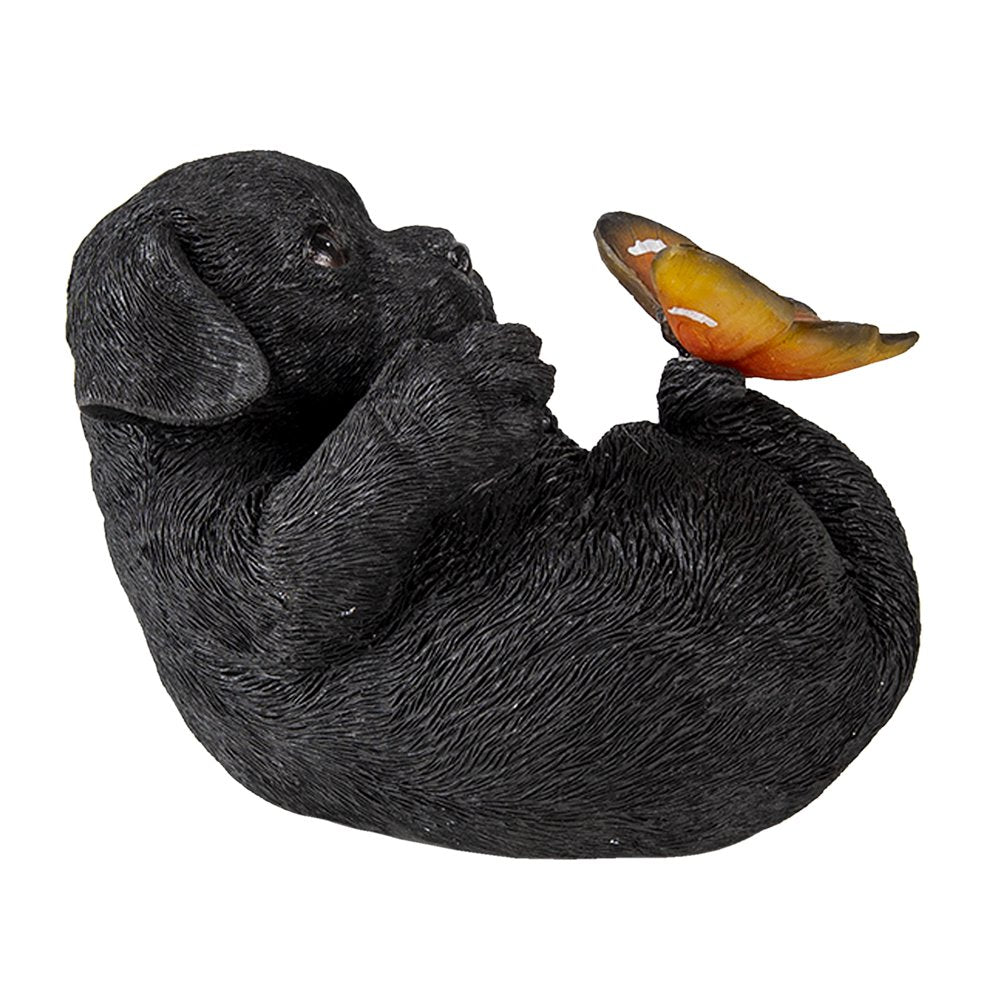 Beeld Hond 14x9x10 cm Zwart Polyresin