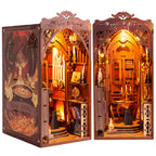 Bouwpakket 3D DIY Boekensteun Booknook Magic Library met LED lichtsensor