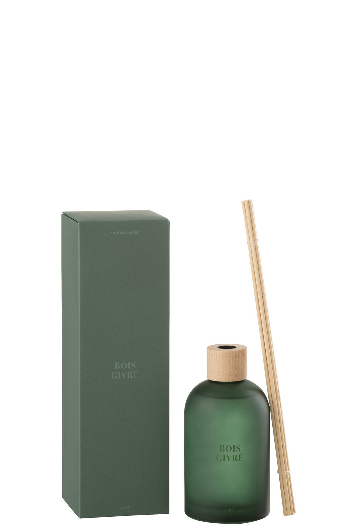 J-Line geurstokjes Accords Essentiels - Bois Givré - groen - 250 ml