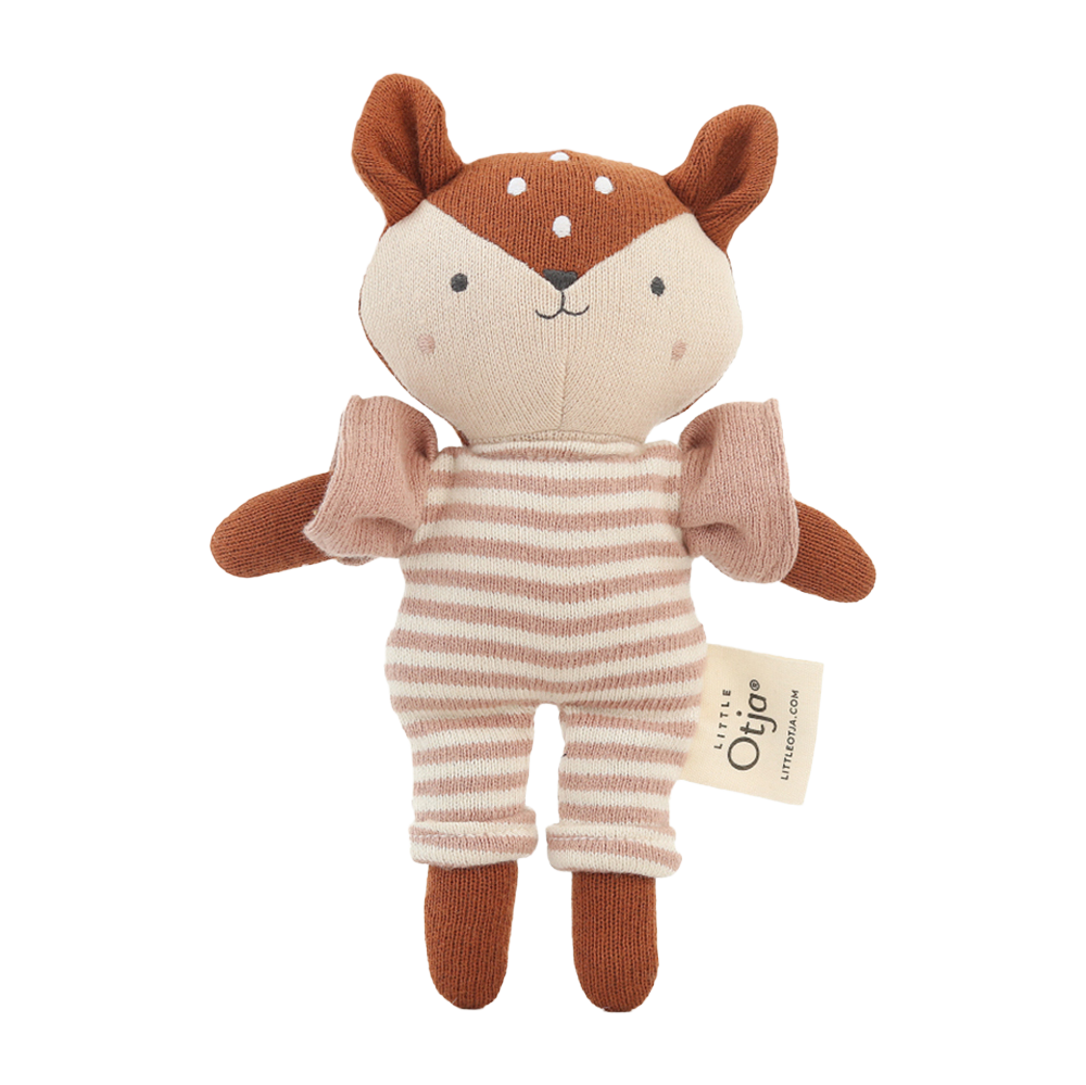 Gebreid speelgoed, babycadeau, hert Freja
