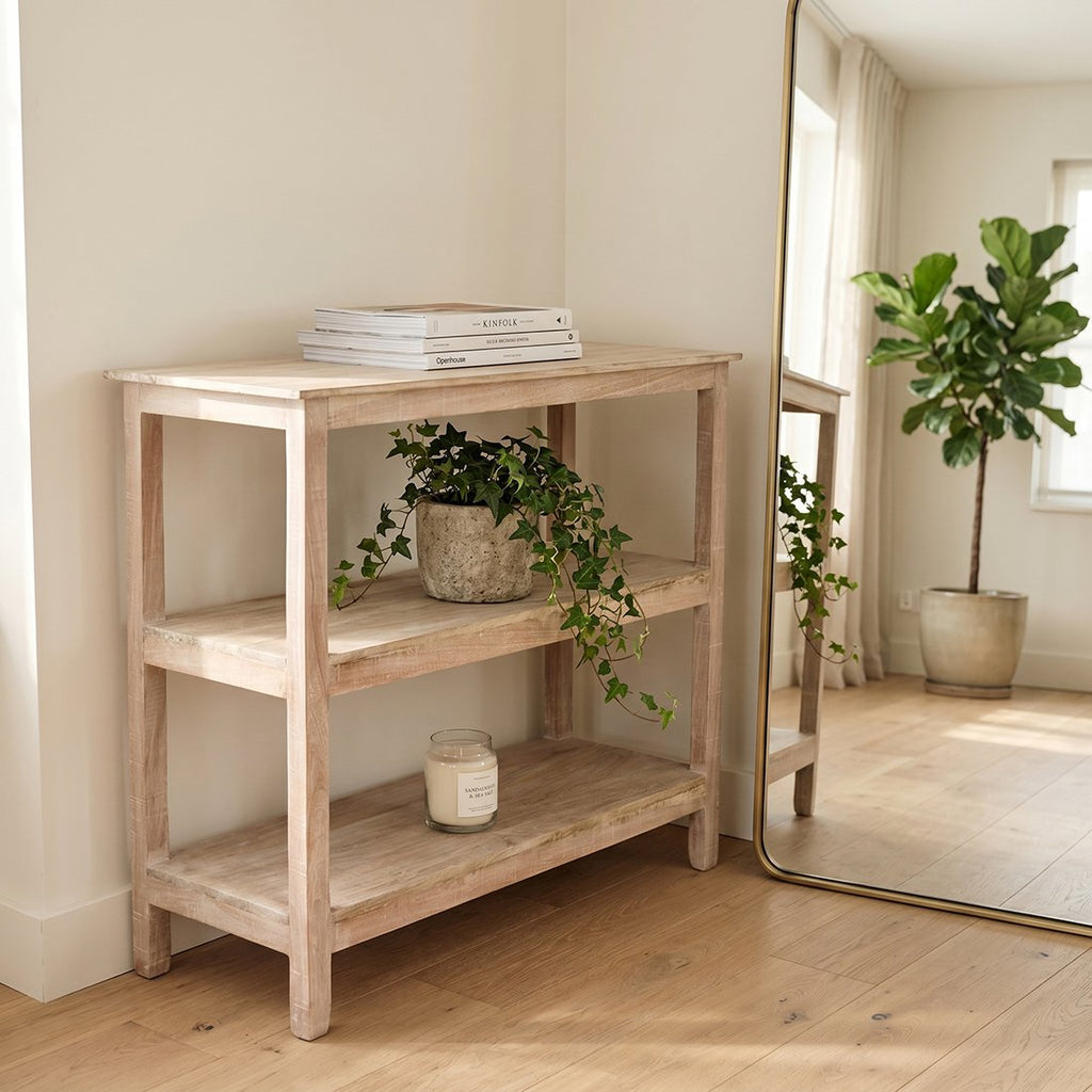 Limewash schoenenrek - 90x35x75 cm