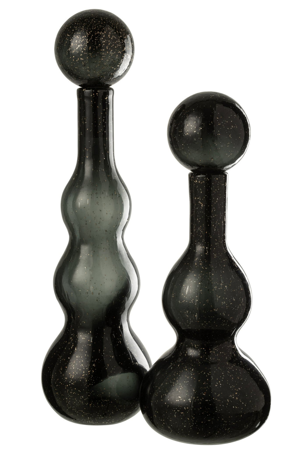 J-Line decoratoe Fles + Stop Carol - glas - zwart - large