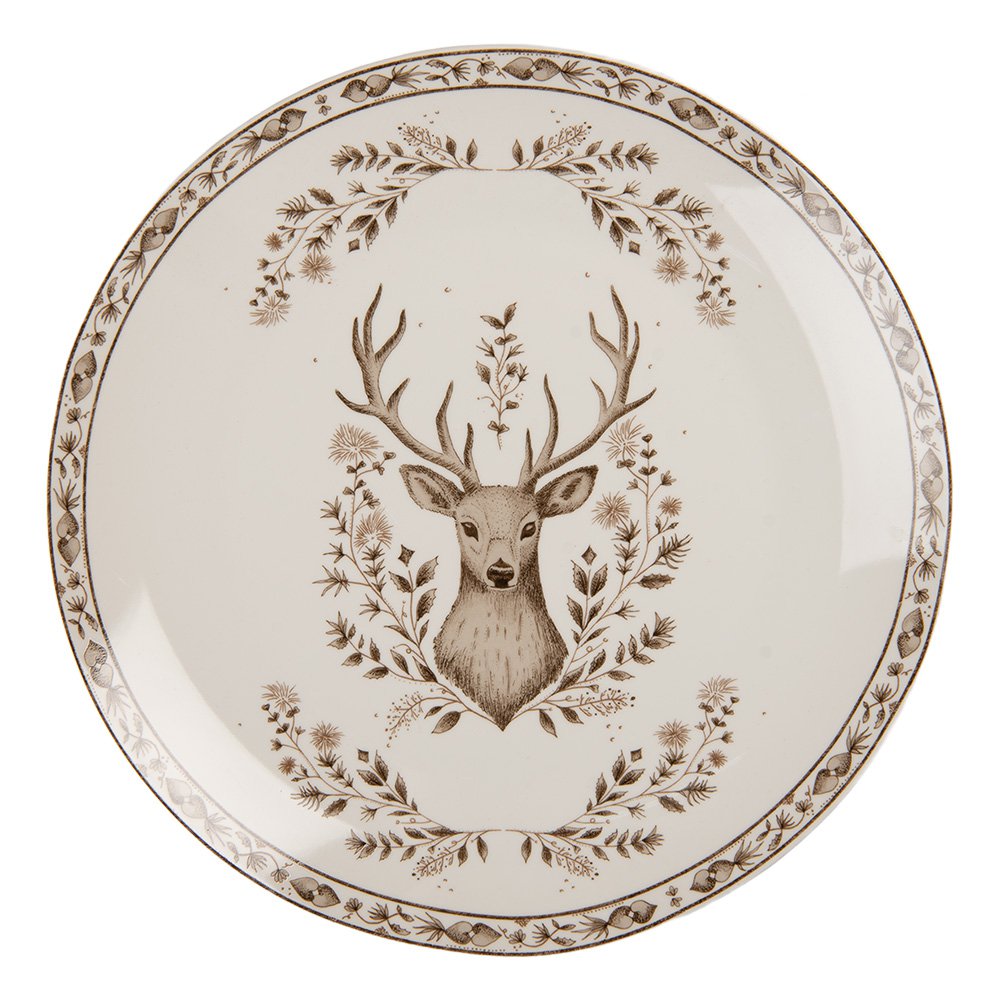 Dinerbord Ø 26x2 cm Beige Porselein Hert