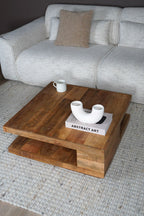 Salontafel Bram - Mangohout - 80 x 80 cm